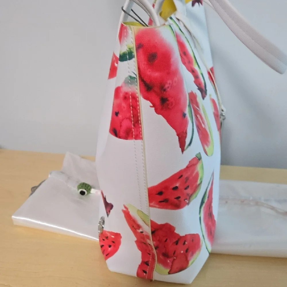 NWT Vince Camuto Red and White Watermelon Print Tote - Picture 4 of 8